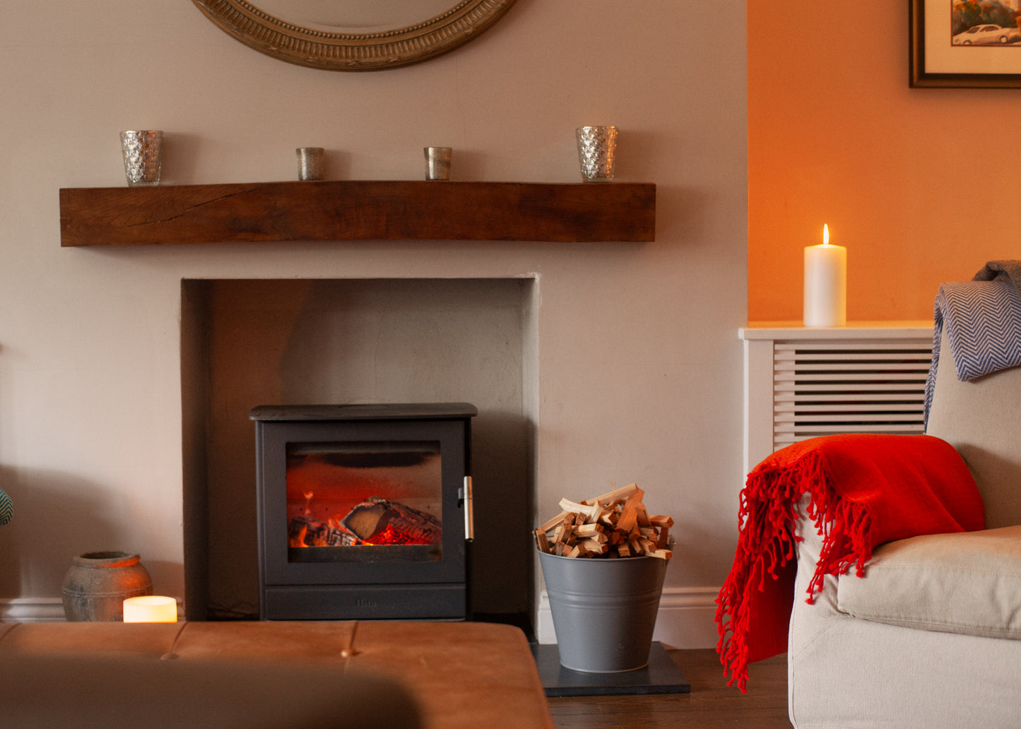 Burnt Orange 100% Merino Wool Throw