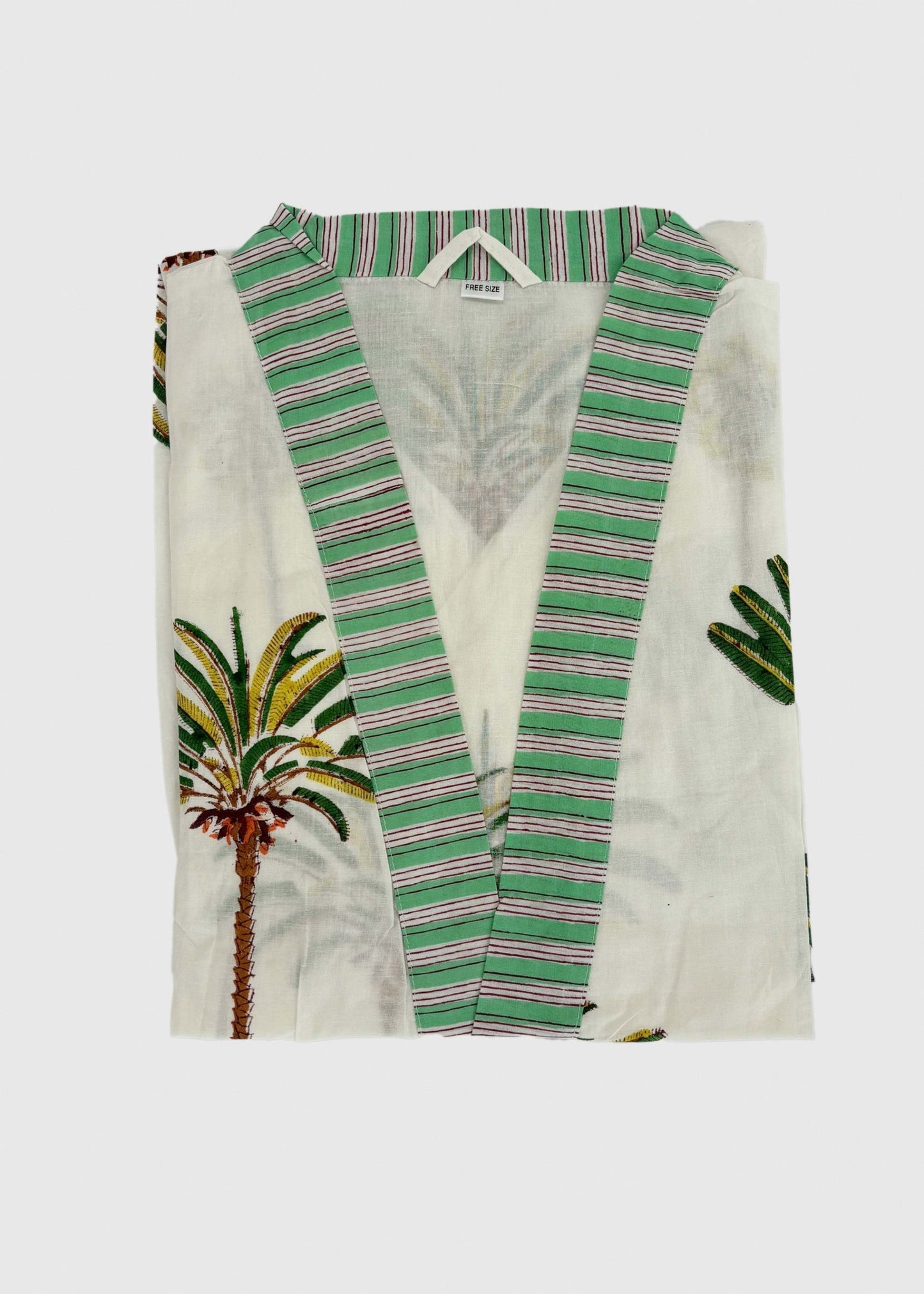 Cotton Robe in Palm Tree Design