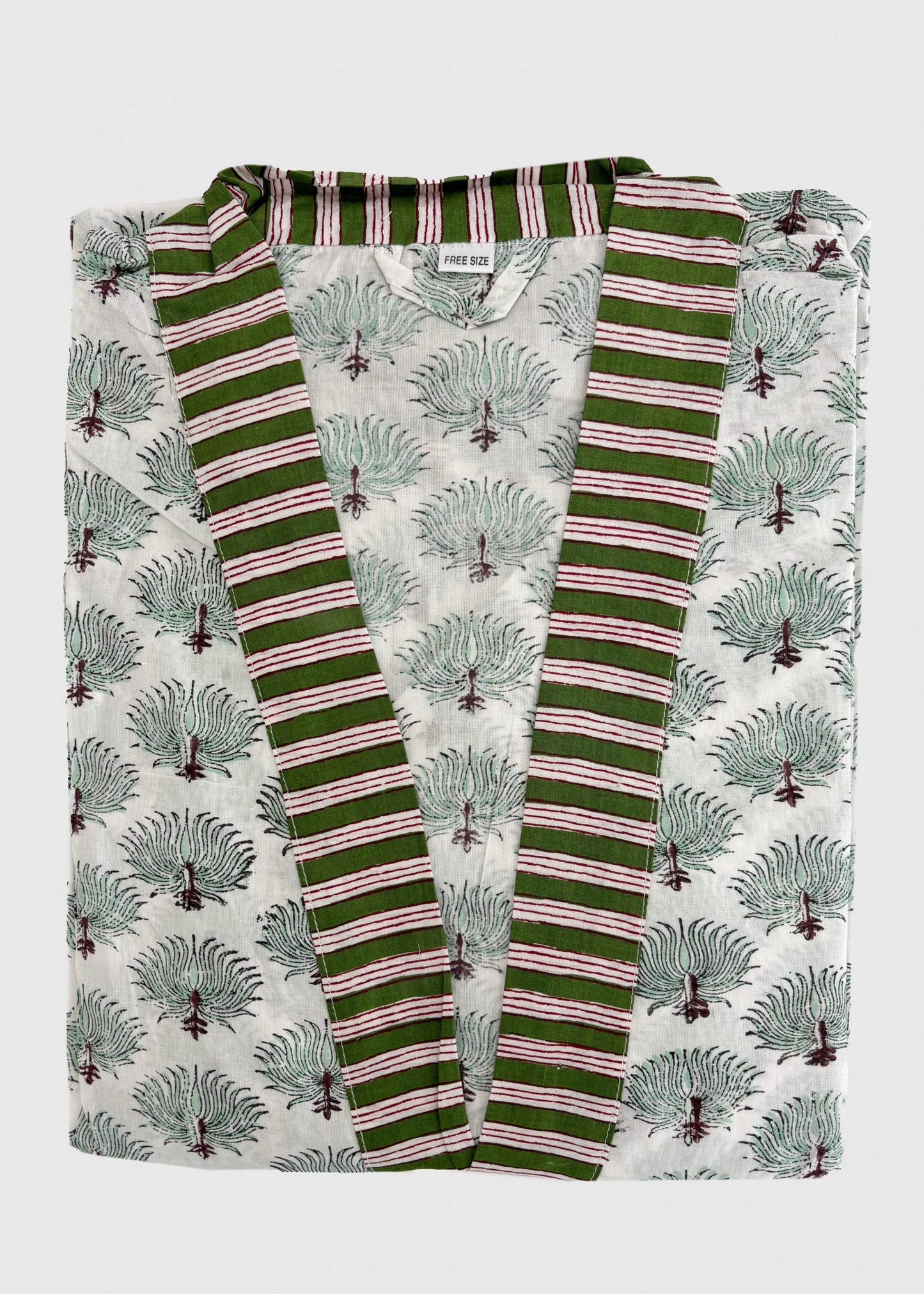Cotton Robe in Fern Print Design