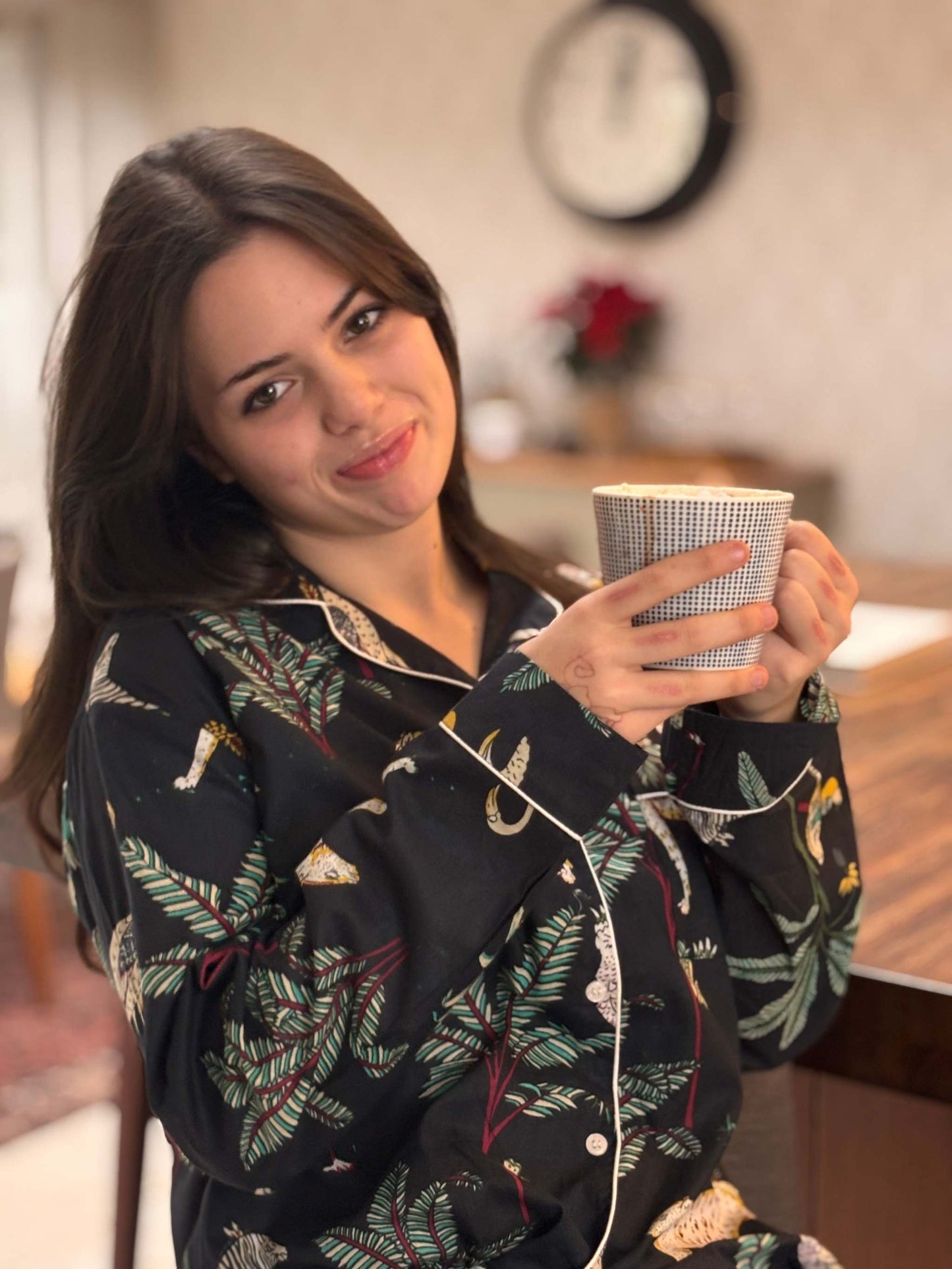 Cotton Pyjamas in Black Safari Print
