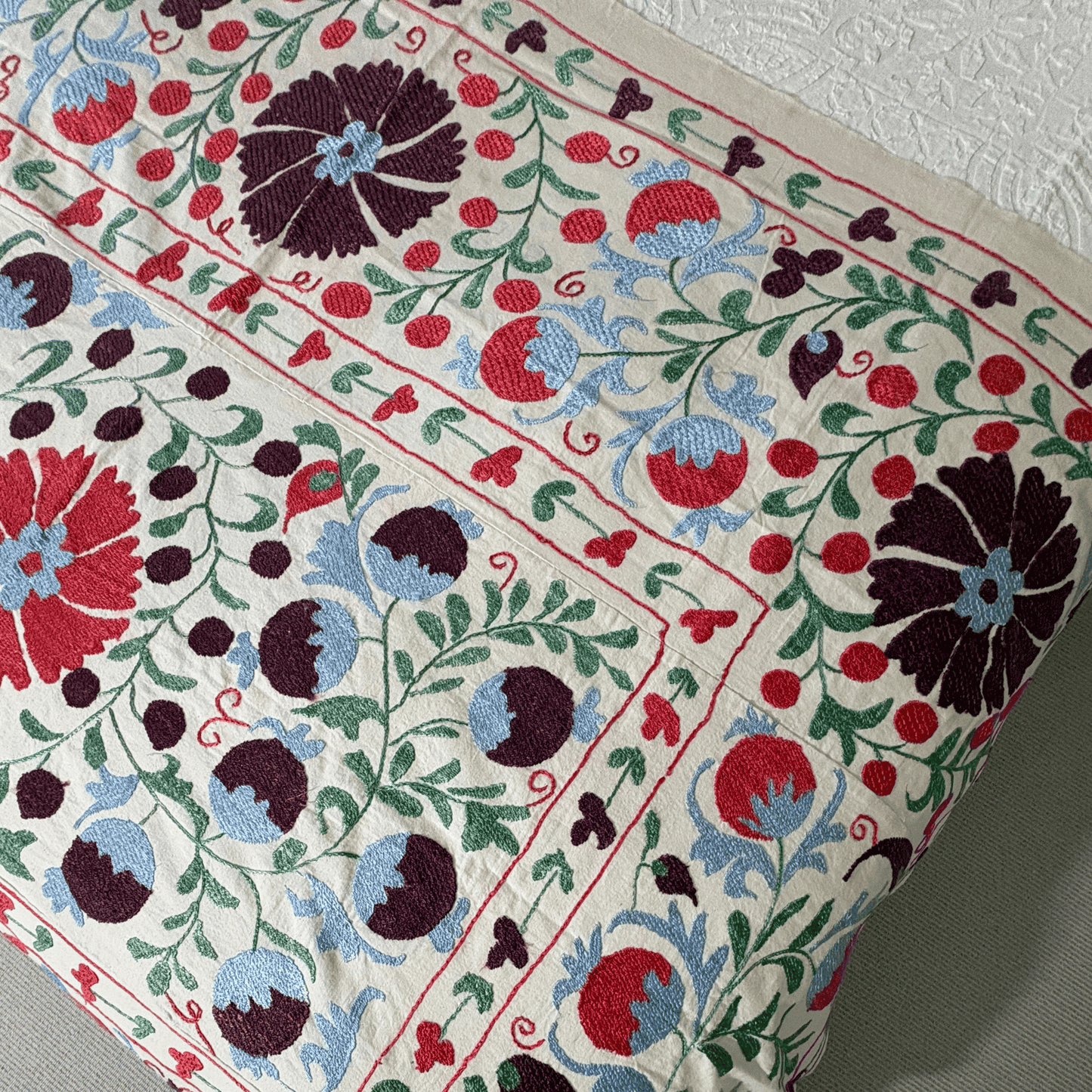 Suzani - Purple, Cornflower Blue and Red