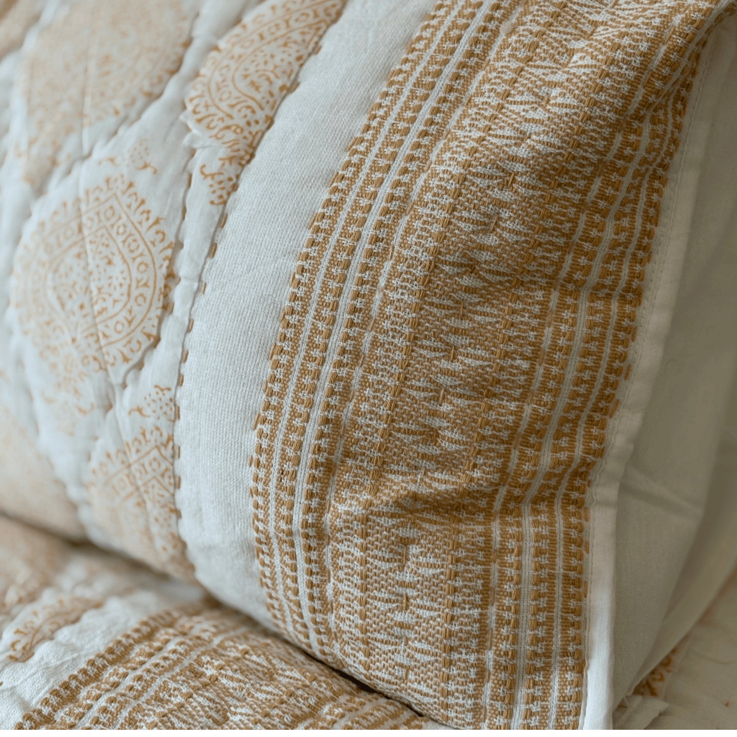 Red Spade Design, Hand Block Printed Cotton Quilt