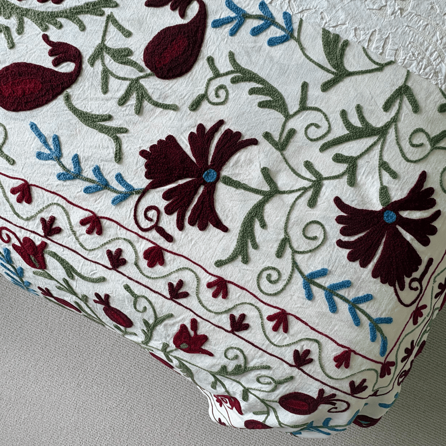 Suzani - Deep Plum, Cornflower Blue and Sage Green