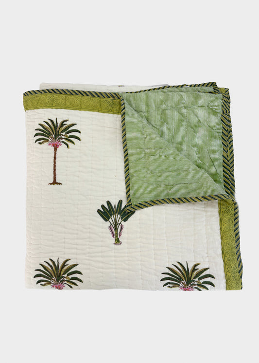 Palm Tree Reversible Cotton Quilt