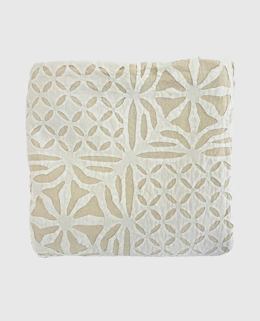 Cutwork Appliqué Cream Bedspread