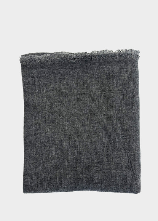 Charcoal 100% Merino Wool Shawl