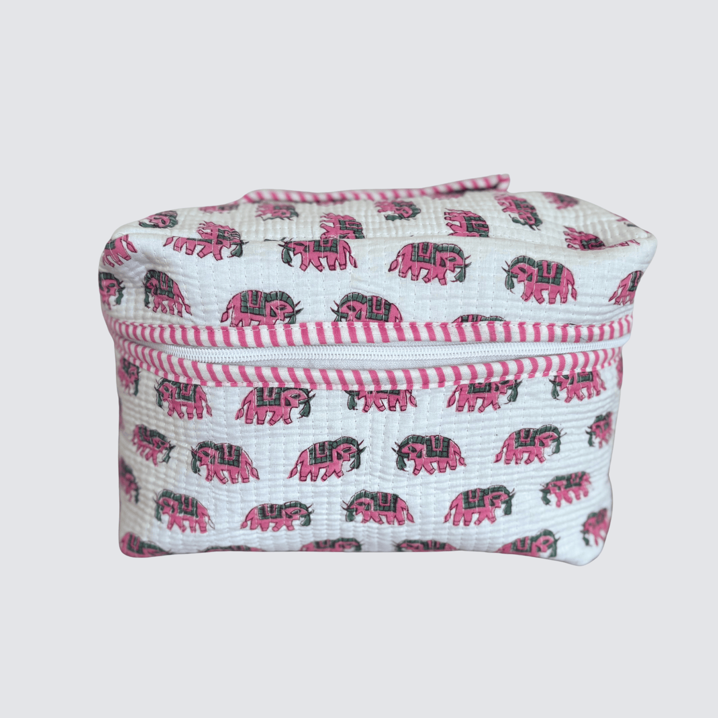 Hand Block Printed Elephant Wash Bags