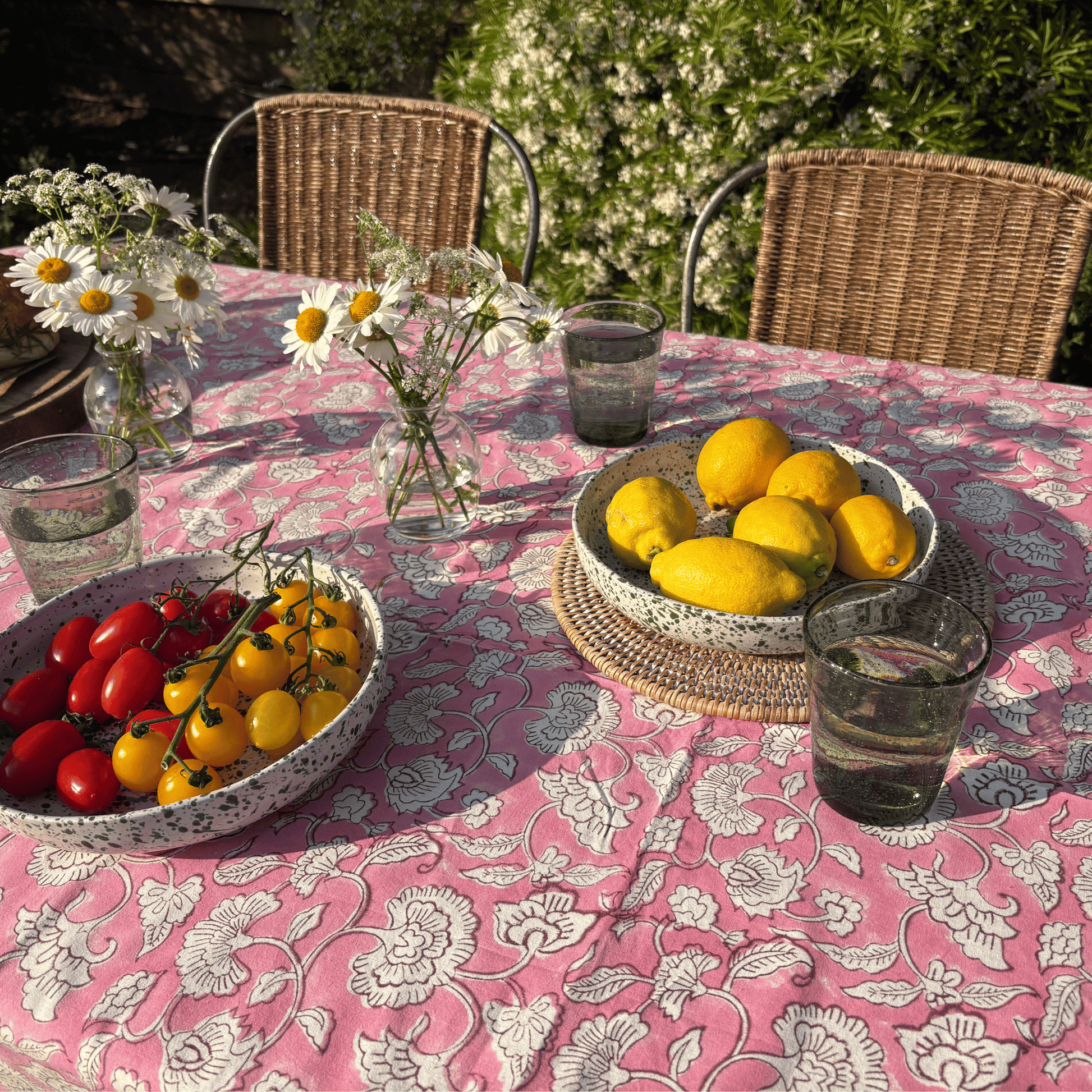 Pink Print Tablecloth