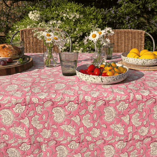 Pink Print Tablecloth