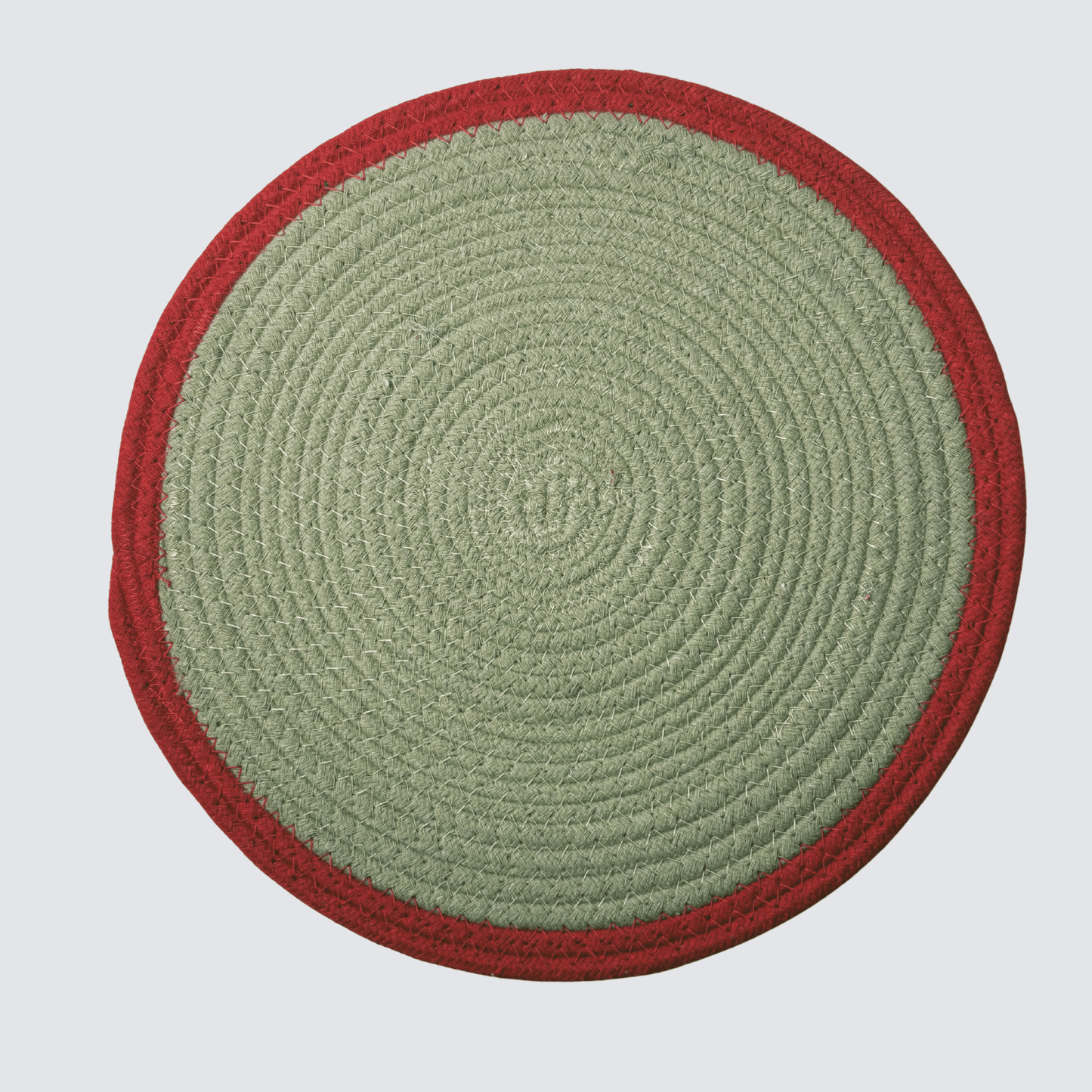 Handwoven Rope Cotton Placemat in Red and Beige