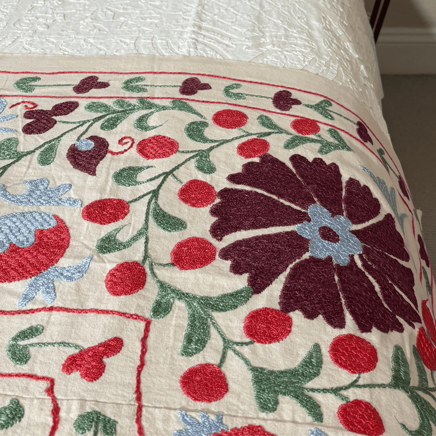 Suzani - Purple, Cornflower Blue and Red