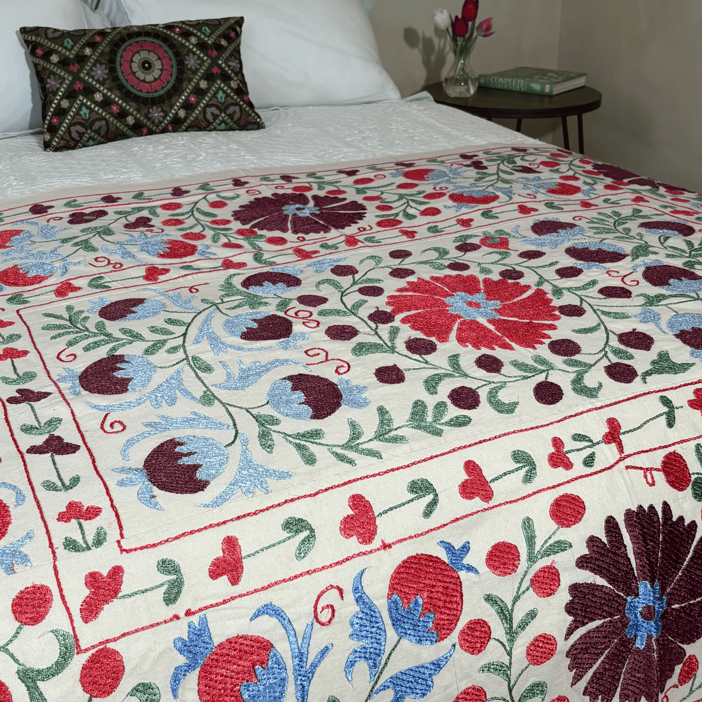 Suzani - Purple, Cornflower Blue and Red