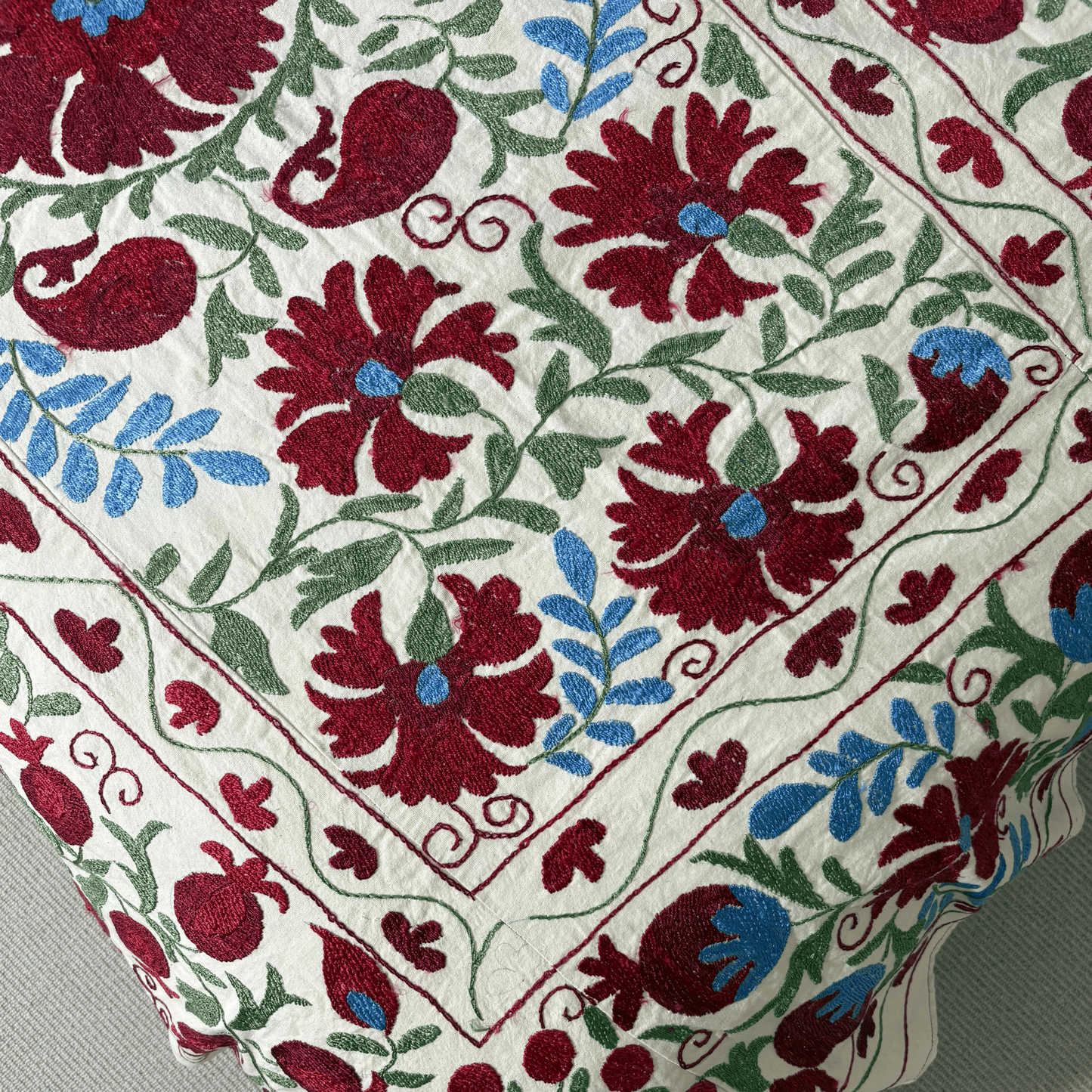 Suzani - Deep Plum, Cornflower Blue and Green