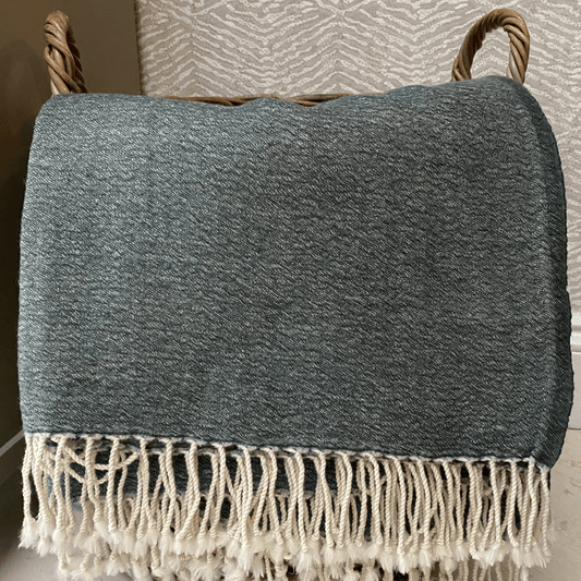 Olive Green 100% Merino Wool Throw