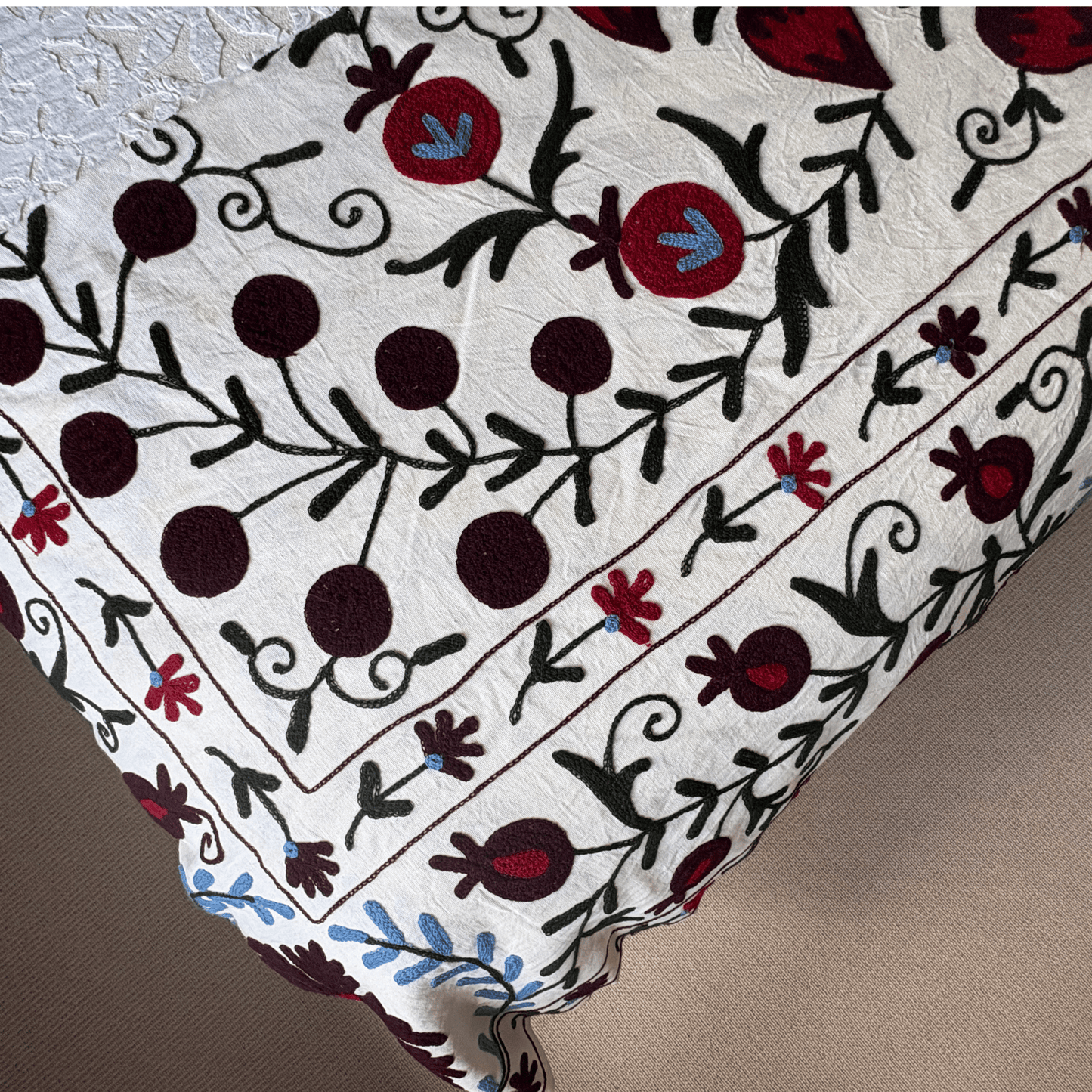 Suzani - Deep Plum, Cornflower Blue and Dark Green