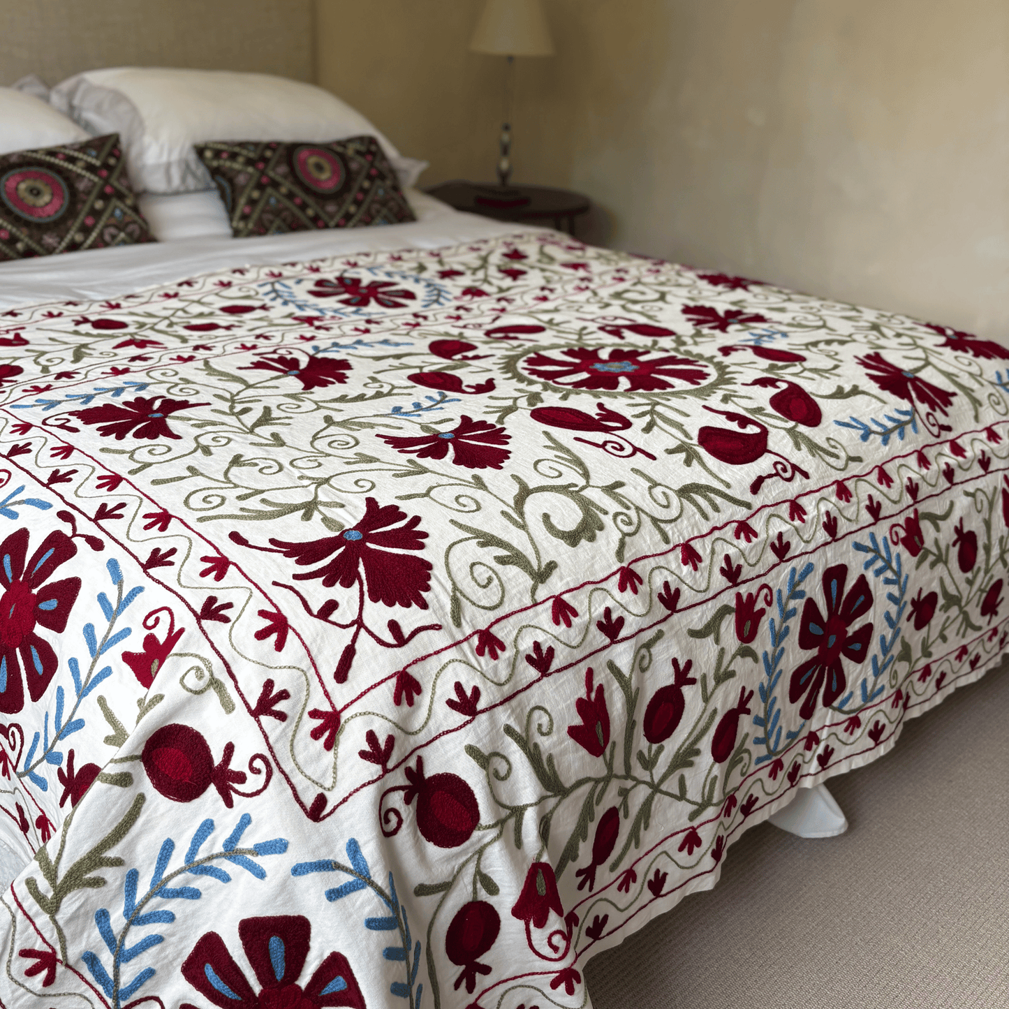 Suzani - Deep Plum, Cornflower Blue and Sage Green