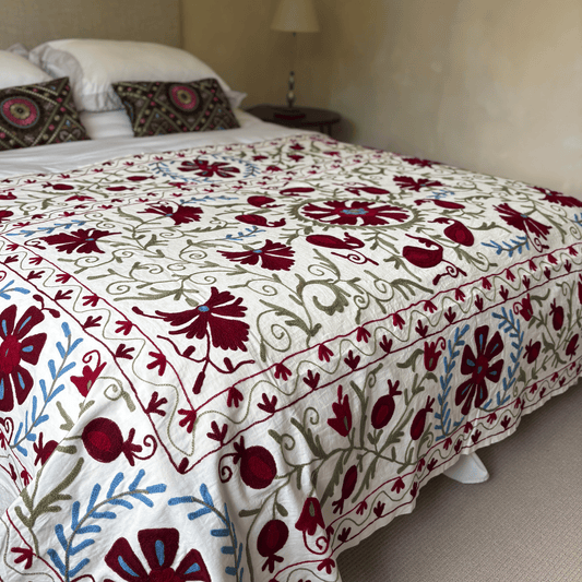 Suzani - Deep Plum, Cornflower Blue and Sage Green
