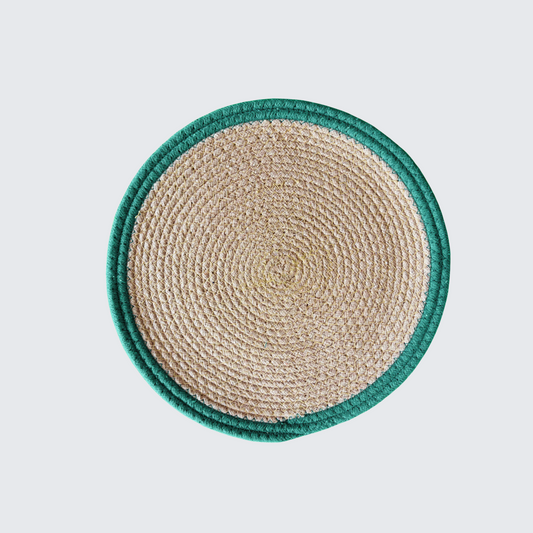 Handwoven Cotton Rope Placemat - Teal